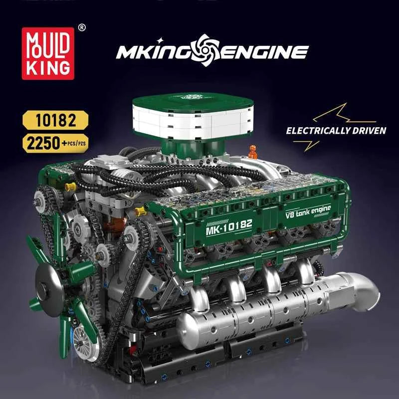 Mould King 10182 Motorized V8 Tank Engine Building Set | Military Technical Toy - Limetastore