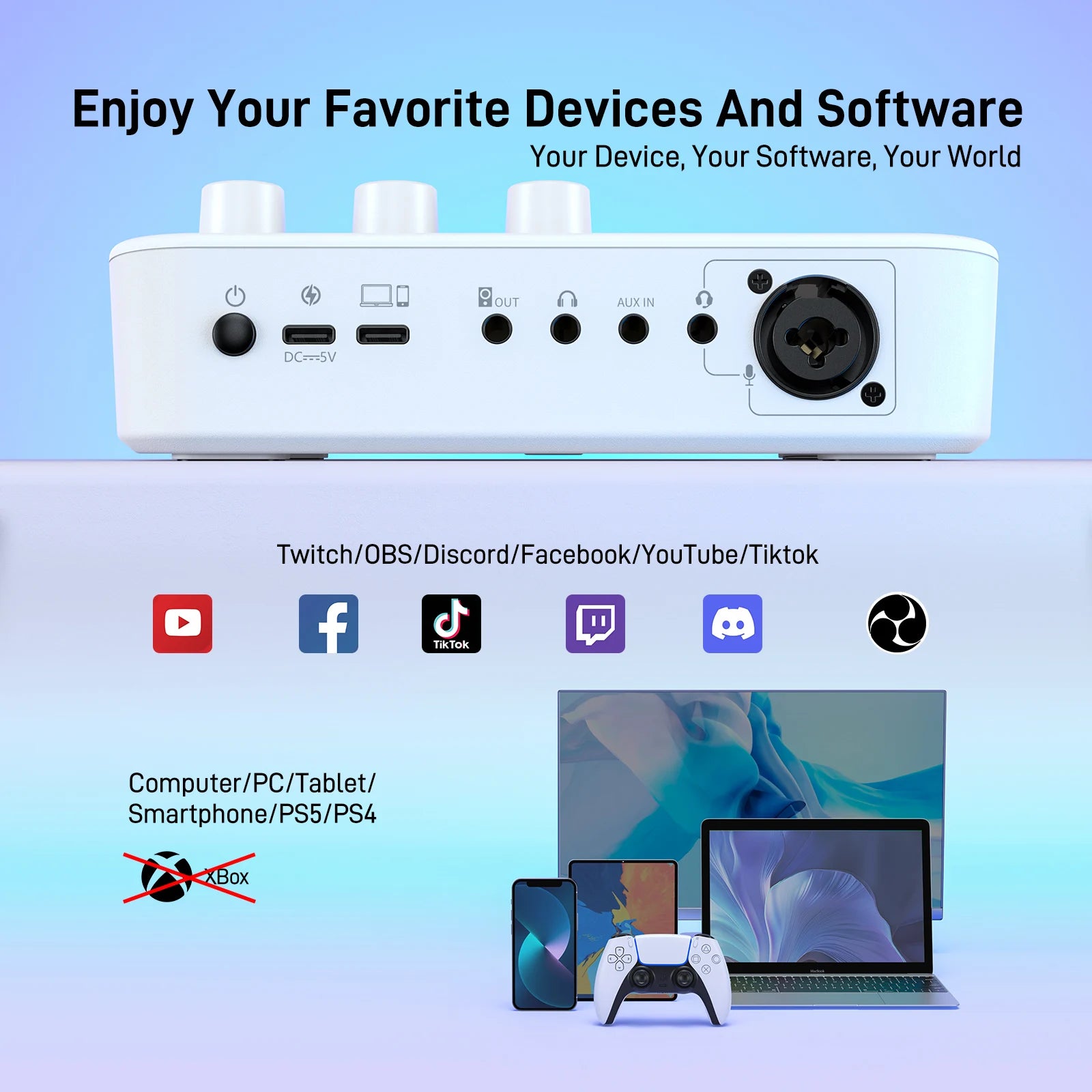 Maono G1 NEO – Gaming Audio Mixer 4‑Channel | RGB Effects, Custom Sound Pads, XLR Mic Interface, Streaming & Podcast Mixer