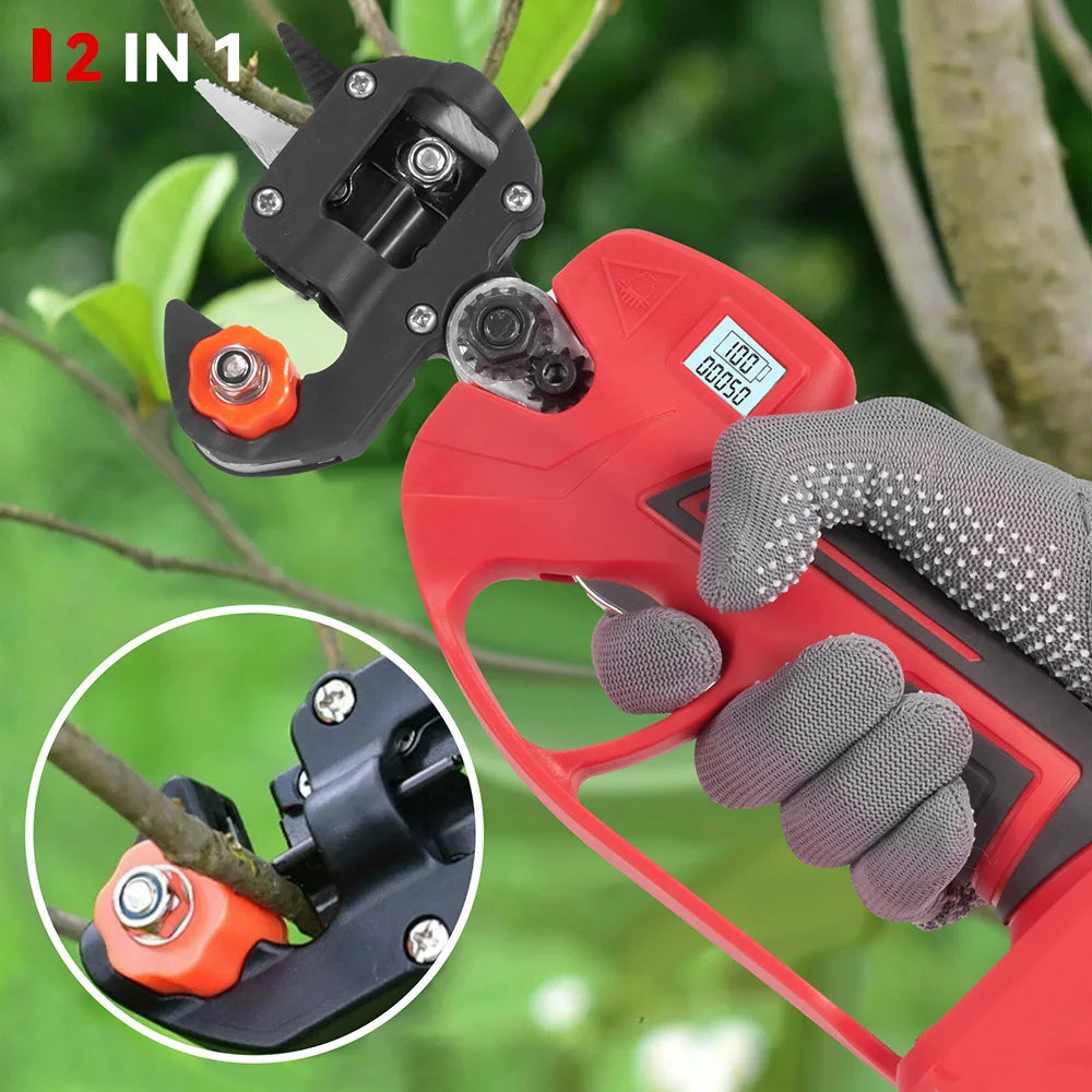 ONEVAN 2‑in‑1 Brushless Grafting Machine & Electric Pruner | Branch Cutter, Tree Grafting Tool