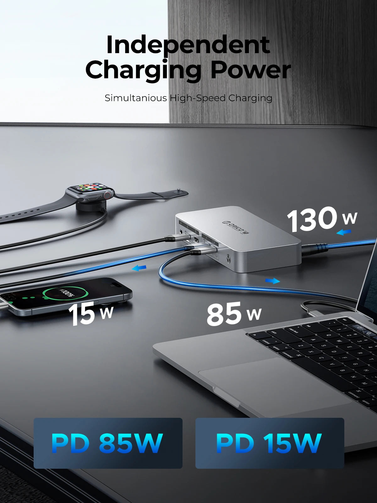 ORICO Thunderbolt 4 USB‑C Docking Station with 8K30Hz HDMI, USB 3.2 Gen2 Hub & Type‑C Splitter