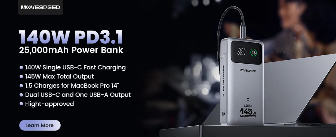 MOVESPEED Magnetic Power Bank 10000mAh Slim MagSafe for iPhone Samsung