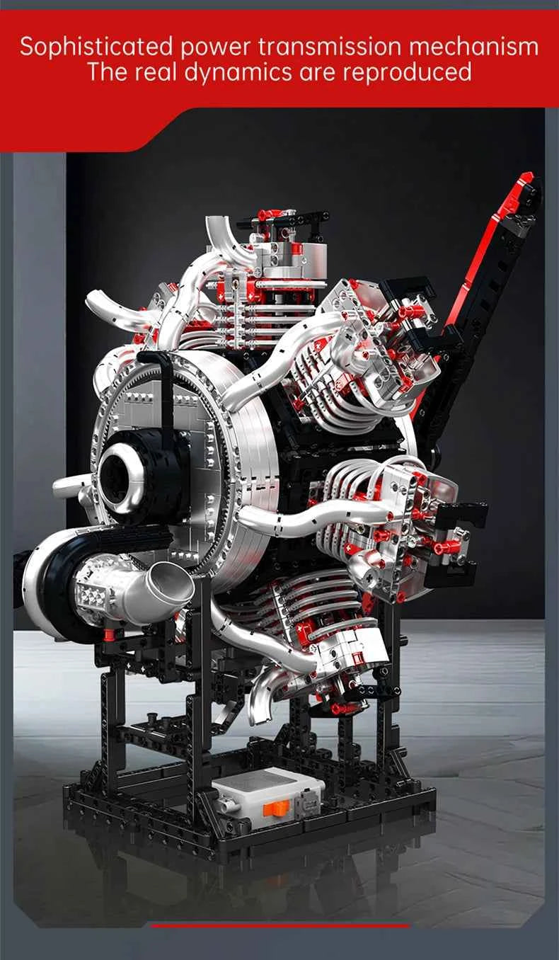 Mould King 10233 Motorized Radial Aviation Engine | 7-Cylinder Aircraft Toy - Limetastore