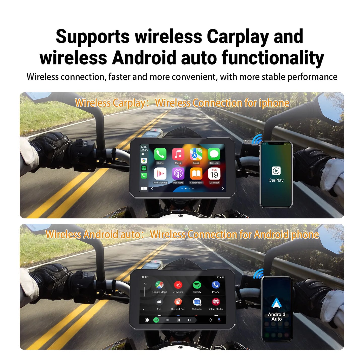OTTOCAST Express C6 6" Motorcycle Wireless CarPlay Display
