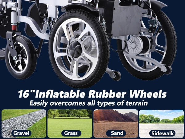 Electric Self‑Propelled Folding Wheelchair for Elderly & Disabled – Reclining Backrest