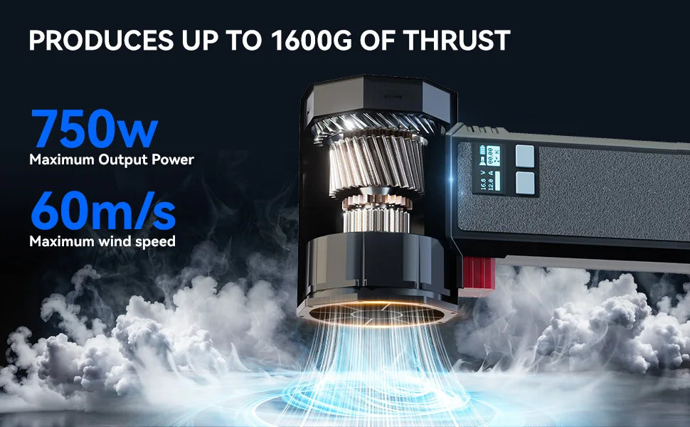 Booster TF64 – 64mm Brushless Turbo Jet Fan | 1600g Thrust, 750W High‑Power Car Dryer & Air Blower