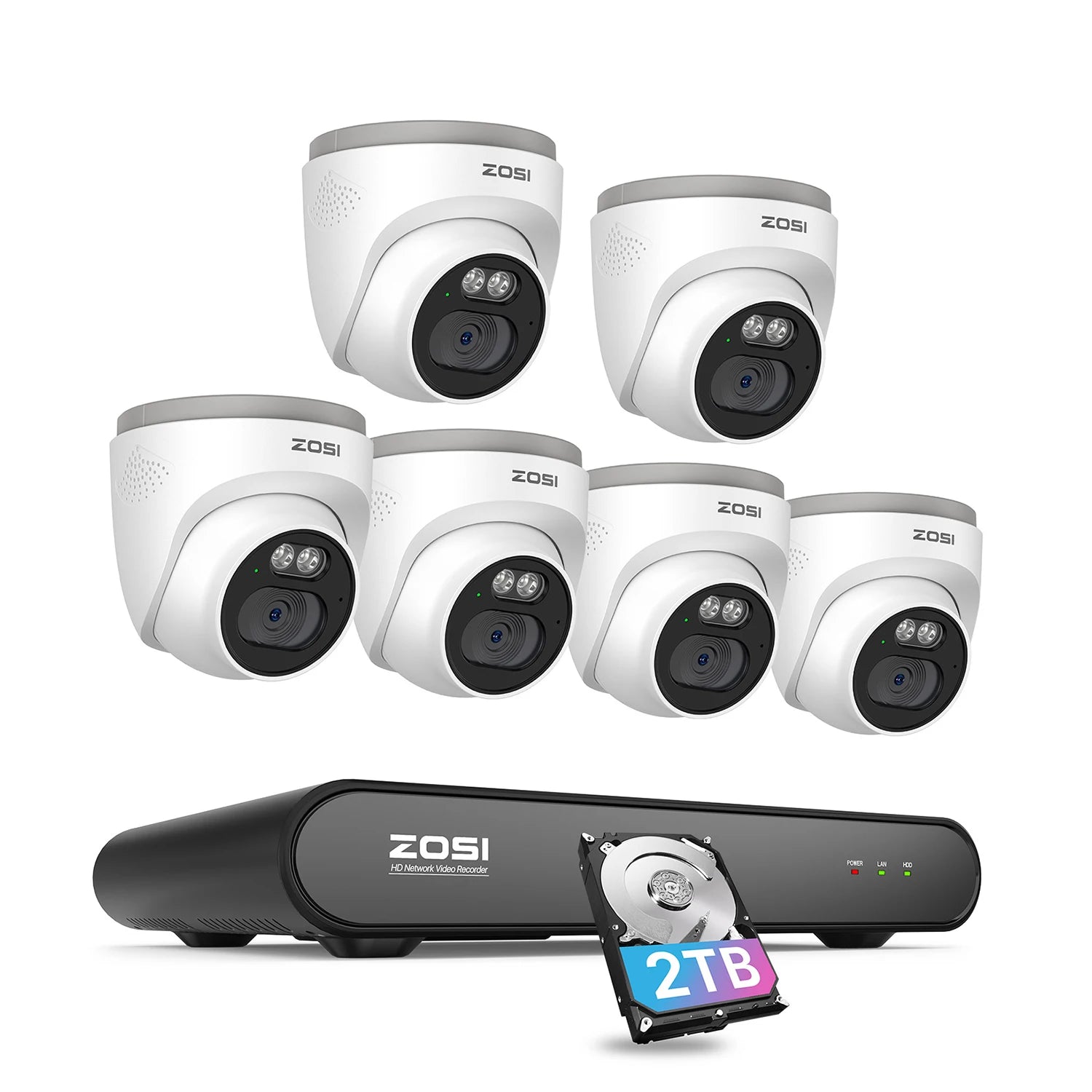 ZOSI 3K 5MP PoE Security Camera System – 8CH NVR with 4MP Outdoor Dome IP Cameras