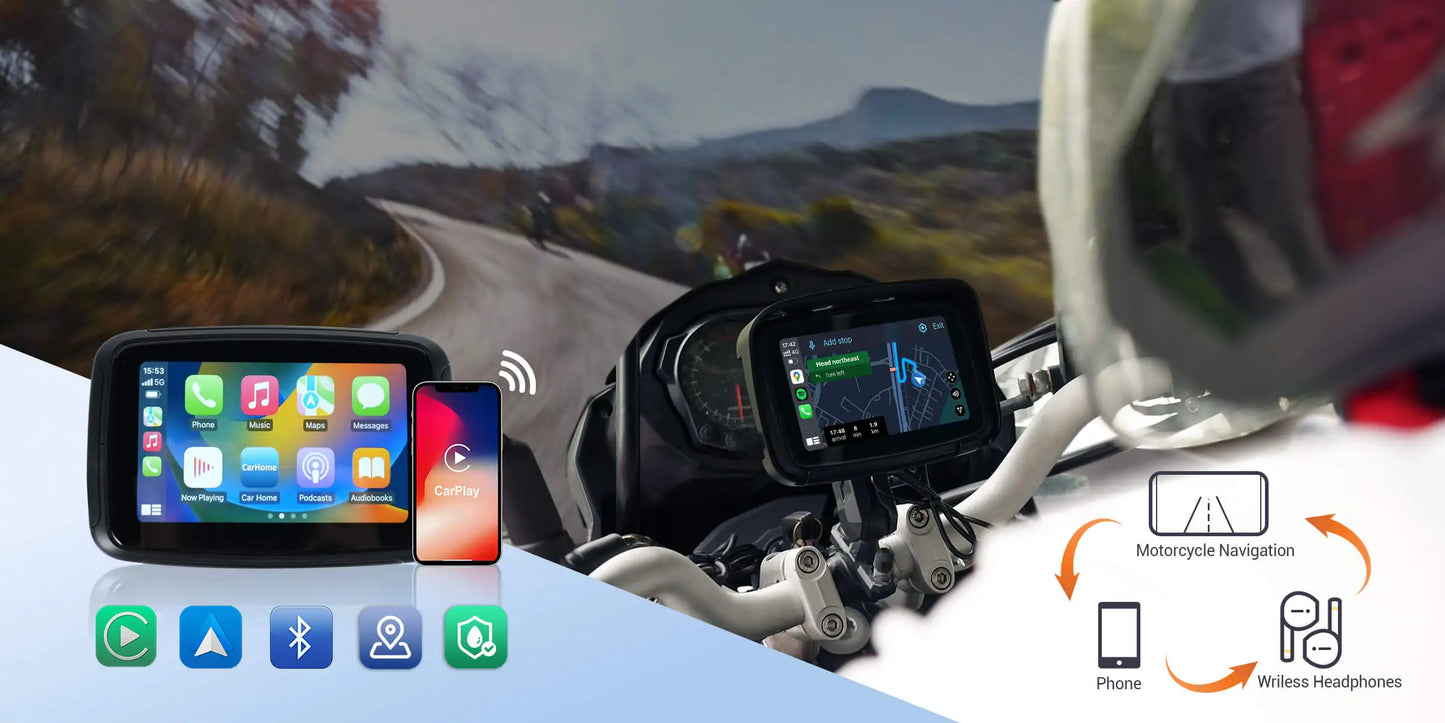 OTTOCAST Lite C5 Motorcycle Wireless CarPlay GPS Display