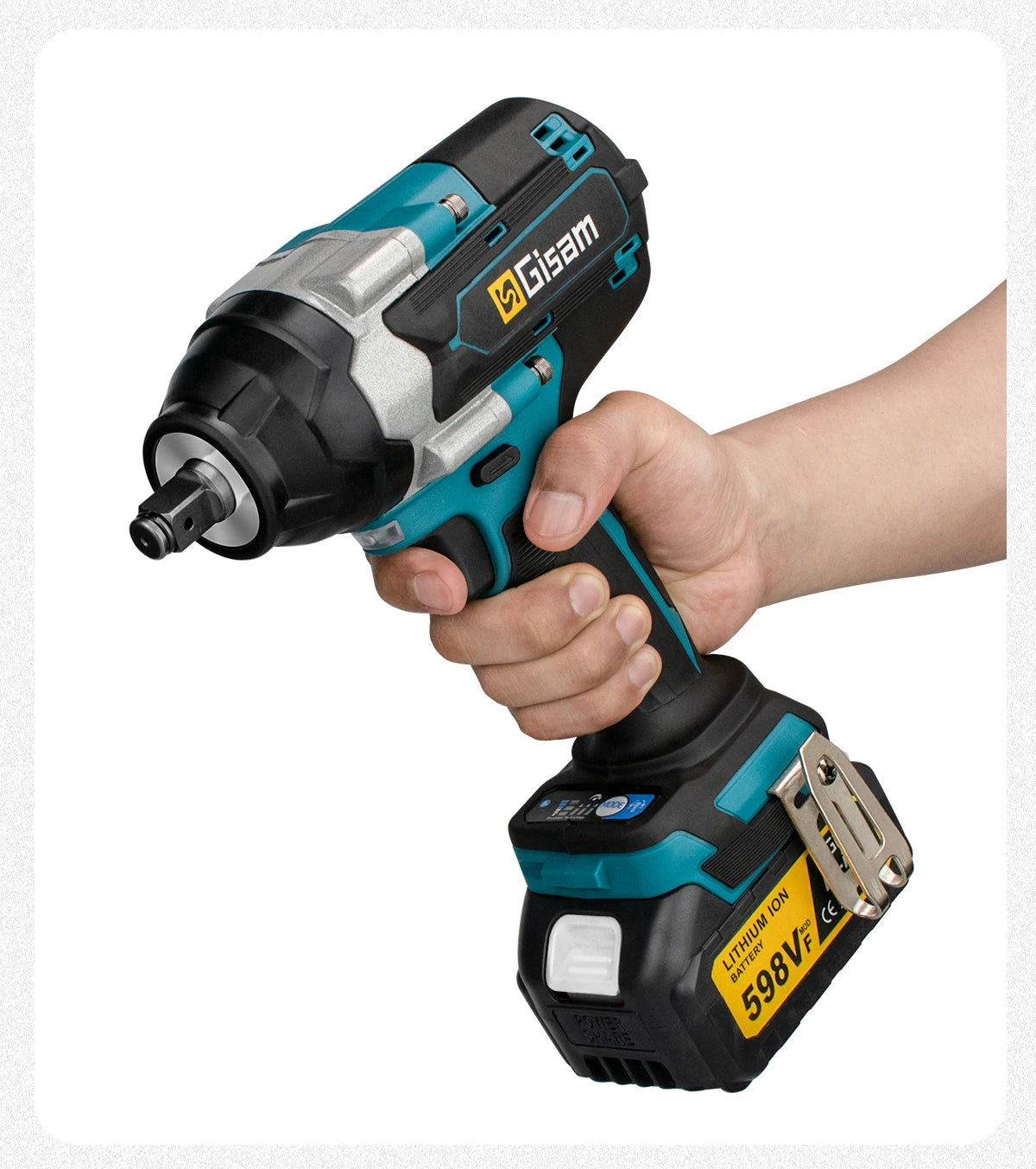 Gisam 1800N.m Brushless Impact Wrench 1/2" for Makita 18V