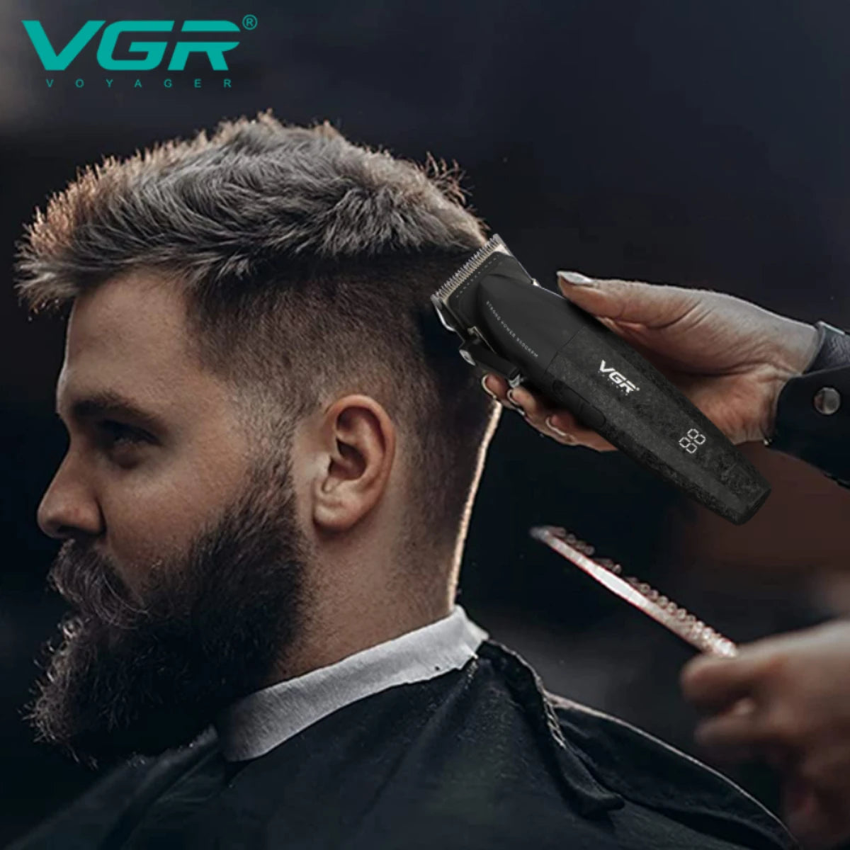 VGR Hair Trimmer Professional Hair Cutting Machine Cordless Beard Trimmer Barber Electric Hair Dryer Trimmer for Men V-640S4
