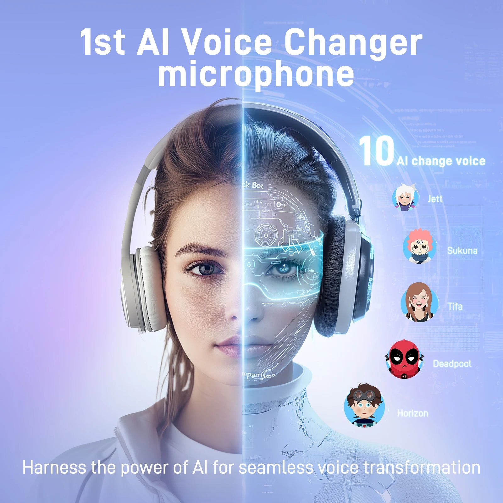 Maono DM40 – Wireless USB Condenser Microphone | AI Voice Changer, Noise Reduction & RGB Mic for Gaming, Streaming & PC Recording