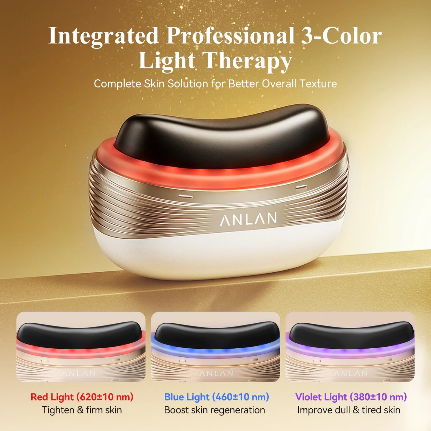ANLAN 2‑in‑1 Gua Sha Massager | Jade, Hot Compress, EMS, LED, Scalp & Face Lifting