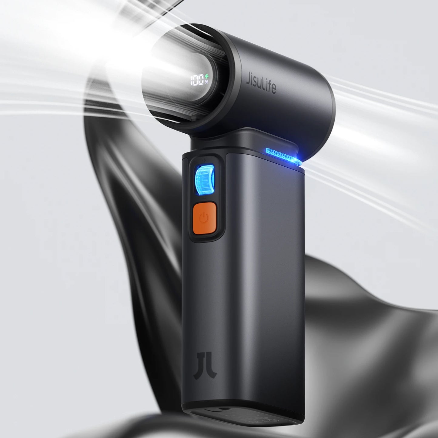 JISULIFE Portable Turbo Handheld Fan – 100 Adjustable Wind Speeds, Massive 9000mAh