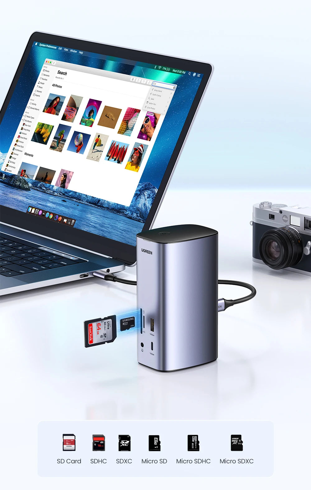 UGREEN 12‑in‑1 USB‑C Docking Station with 8K HDMI, 4K60Hz DisplayPort, Triple Display