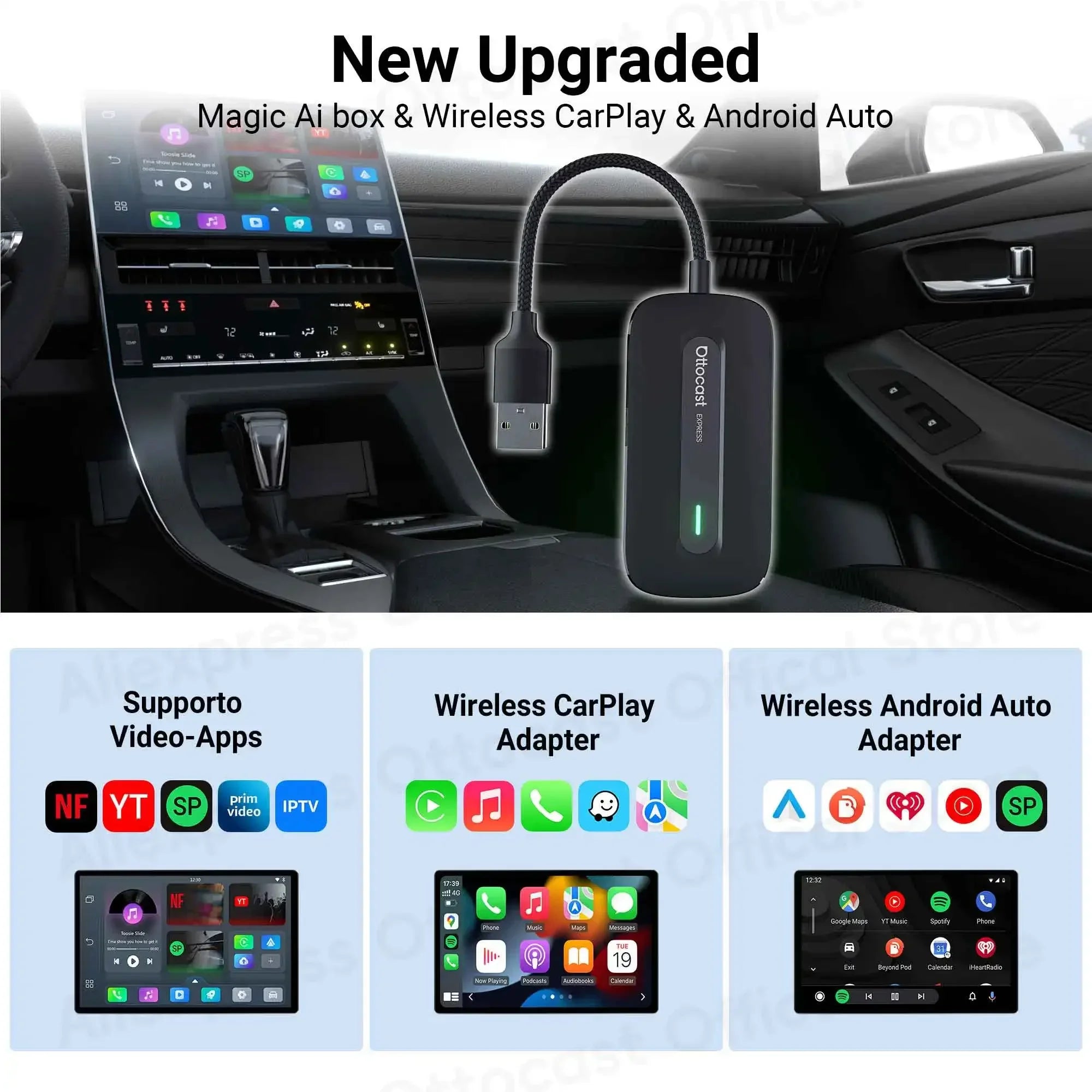 OTTOCAST Play2Video Ultra/Express Wireless CarPlay AI Box