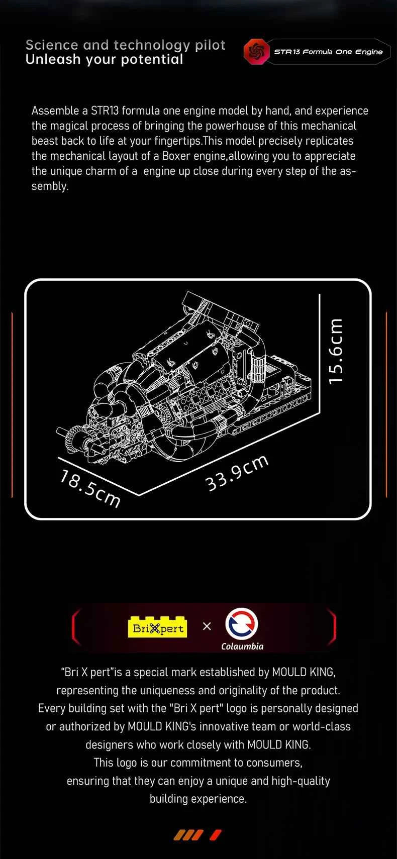 Mould King 10188 Motorized STR 13 Formula One Engine Building Set - Limetastore