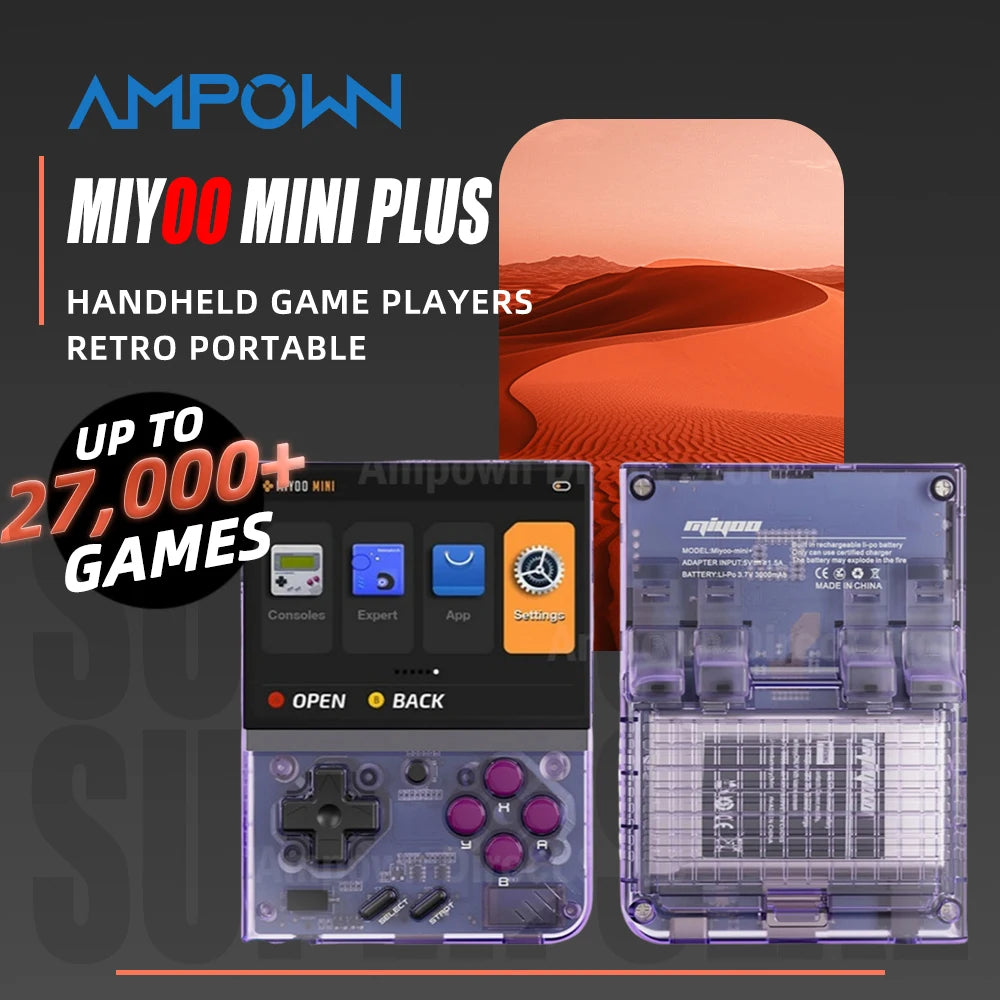 AMPOWN Miyoo Mini Plus Consoles Handheld Game Players 3.5'' IPS Portable Retro Video Game Linux System 3000mAh Wireless Emulator - Limetastore