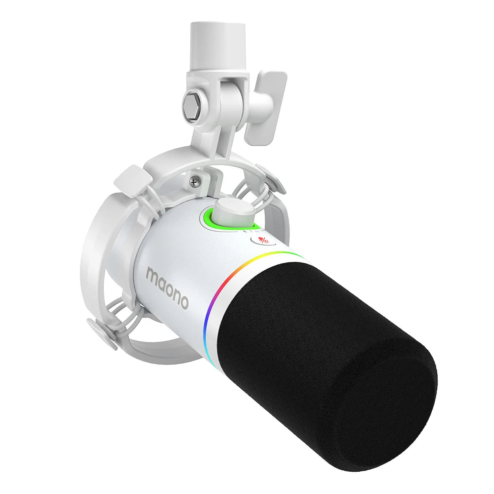 Maono PD200X – RGB Dynamic Gaming Microphone | USB/XLR Dual‑Mode Podcast Mic with Gain Control & One‑Key Mute