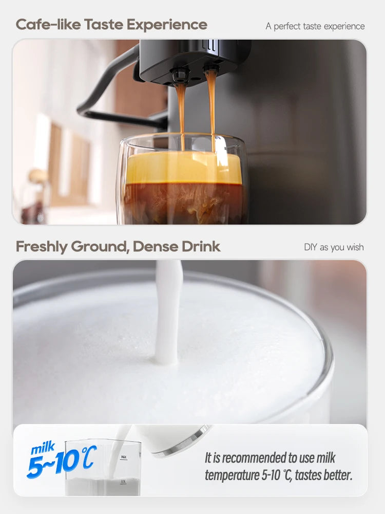 HiBREW H16 – Popolnoma avtomatski aparat za espresso | Sistem od zrna do skodelice z 20 bari in spenjanjem mleka