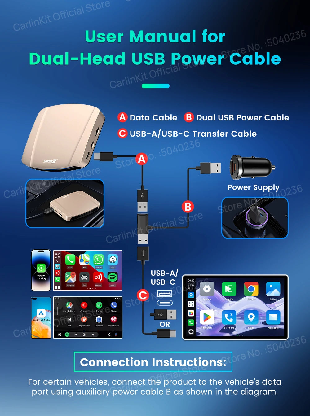 CarlinKit Tbox‑Ultra Android 15 8+128GB Wireless CarPlay AI Box