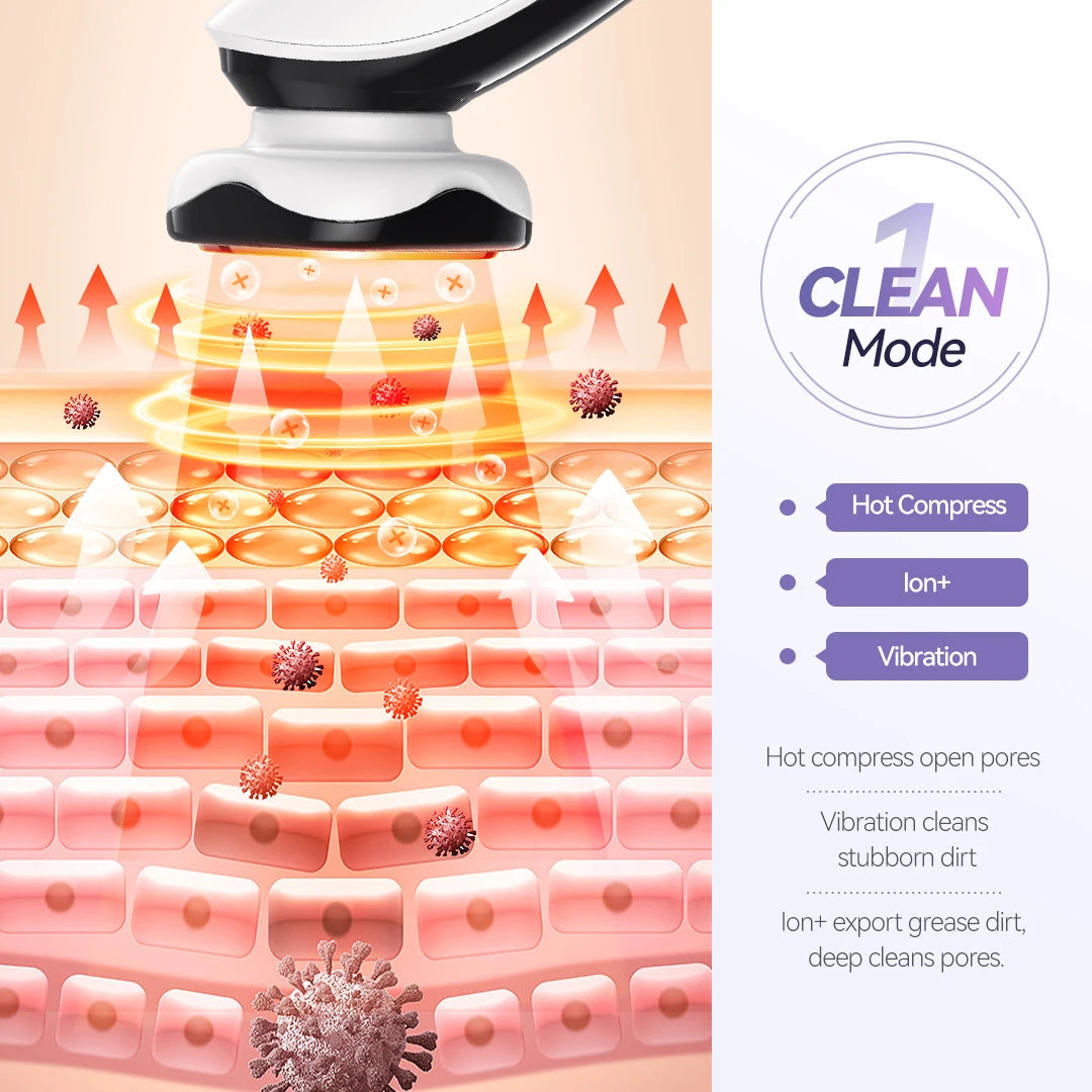 ANLAN EMS Facial Massager Device for Face Lifting, LED Photon Deep Cleaning, Eye Skin Wrinkle Removal, Heat Vibration Skincare Beauty Tool - Limetastore