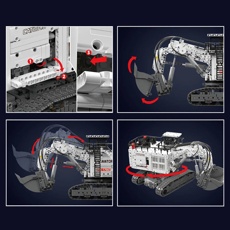 Mould King 17067 RC Excavator – Motorized 6060 Engineering Truck Building Block Set for Kids & Collectors - Limetastore