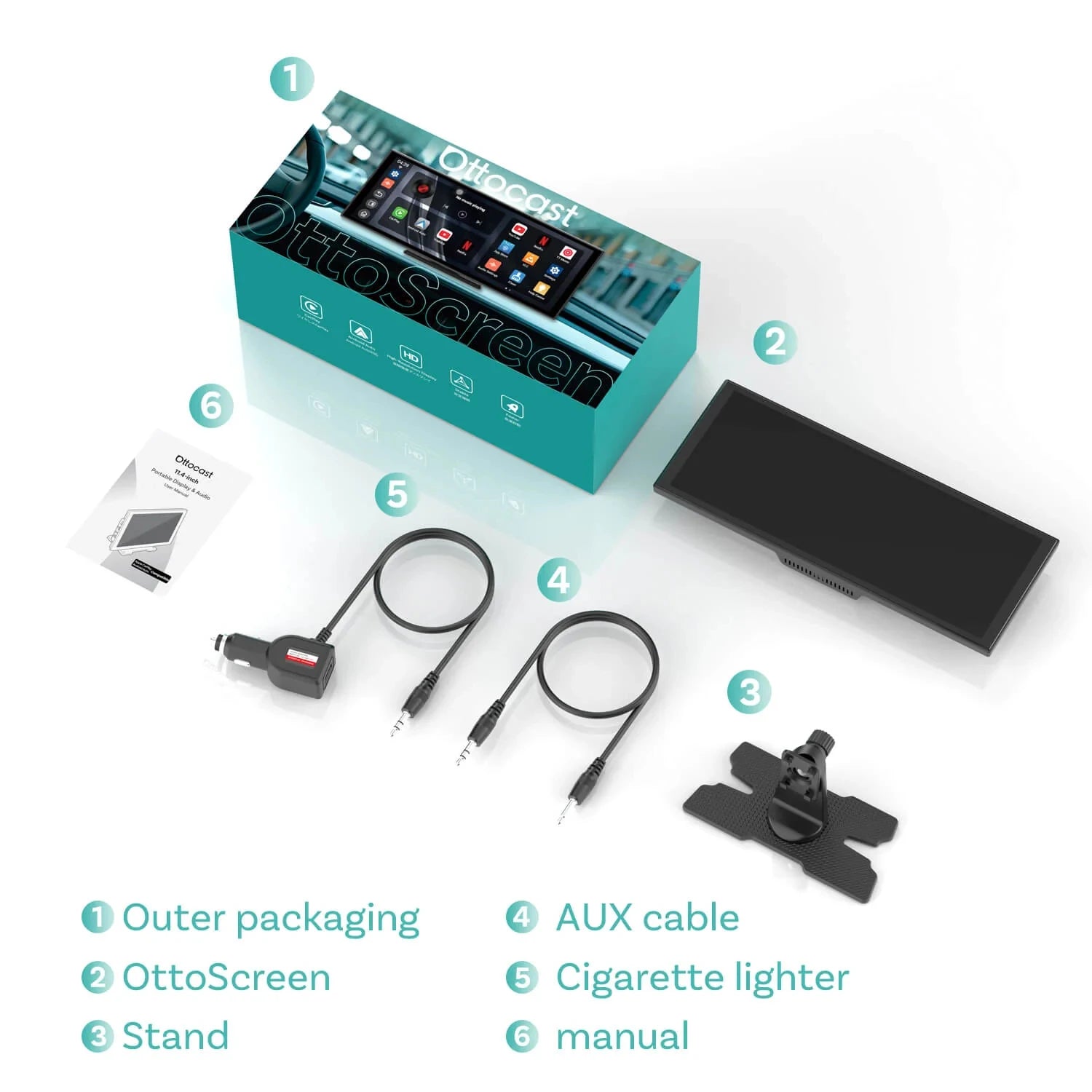 OTTOCAST ScreenFlow 11.4" Android 13 Wireless Car Display