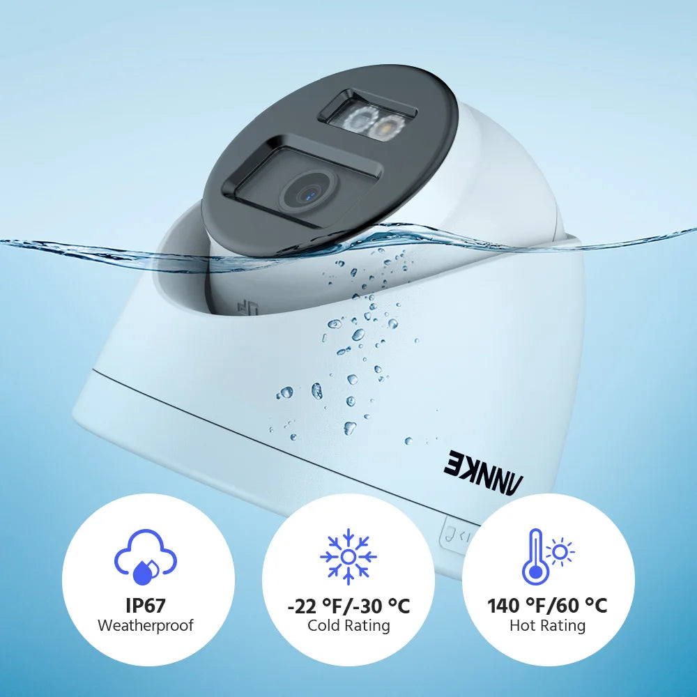 ANNKE 12MP 6K PoE Security Camera | Dual‑Light, AI Detection, Audio, IP67