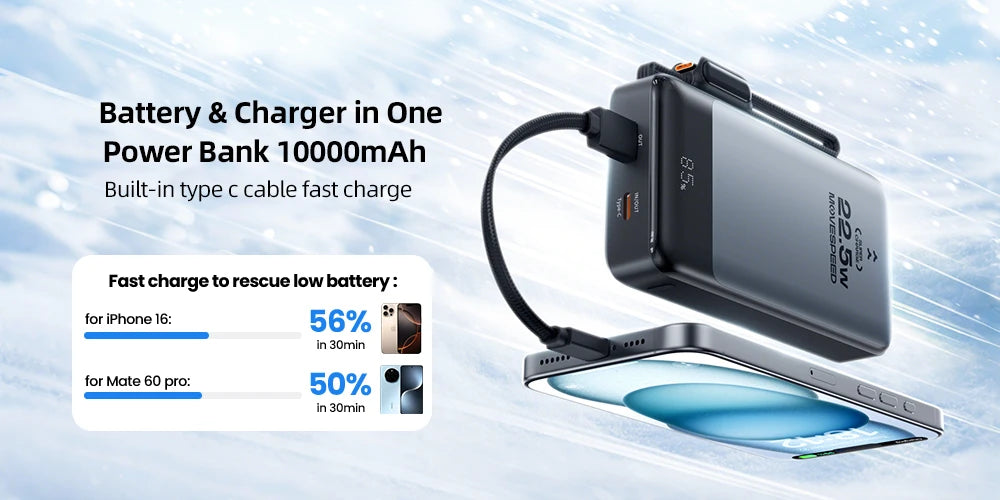 MOVESPEED 80000mAh Power Bank 100W PD Fast Charging Powerbank Portable External Battery Power Station for Camping Outdoor Laptop