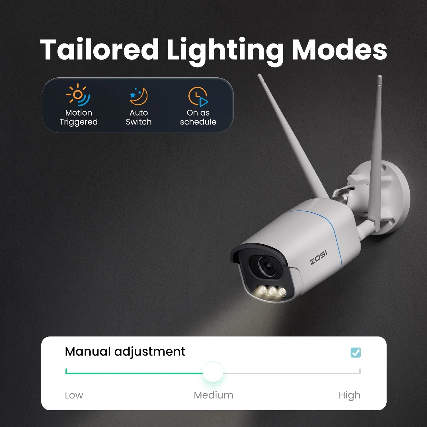 ZOSI C186A Aurora Lux 4K 8MP/5MP WiFi Security Camera – True Full‑Color Night Vision
