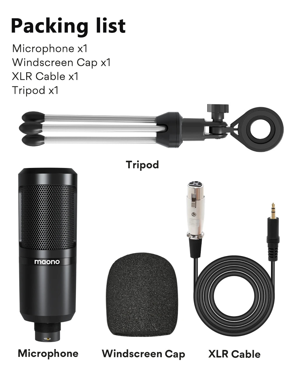 Maono PM360TR – 3.5mm Condenser Podcast Microphone | Desktop Mic for PC, Laptop, Phone, Sound Cards, YouTube, Gaming & Recording