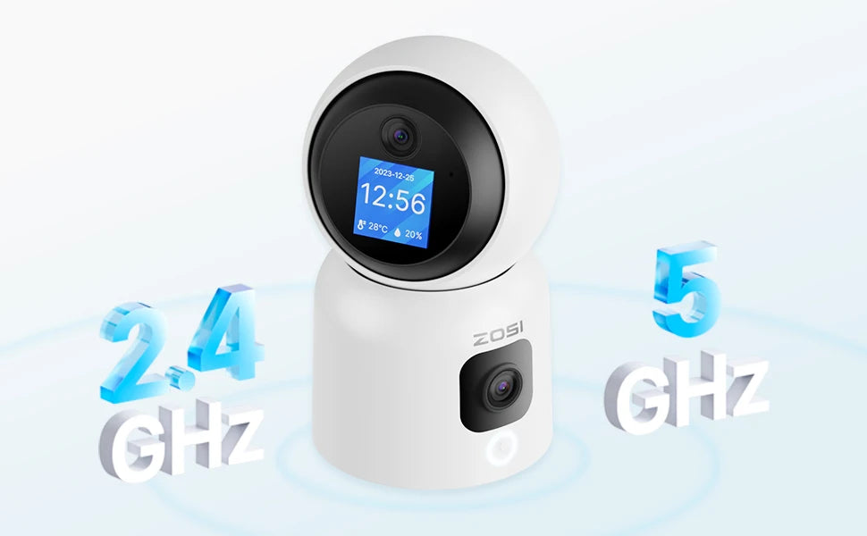 ZOSI 360° PTZ Smart Home Security Camera – Auto‑Tracking Indoor WiFi Baby & Pet Monitor with AI Detection & HD Night Vision