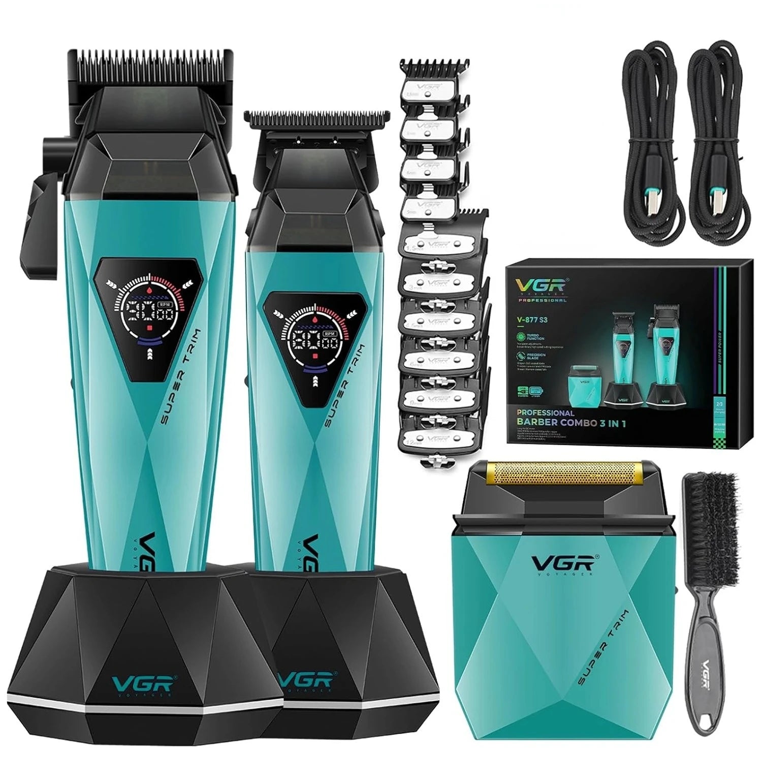 VGR Trimmer Electric Shaver Adjustable Hair Cutting Machine Cordless Clipper Barber Mini Beard Trimmer Trimmer for Men V-877 S3