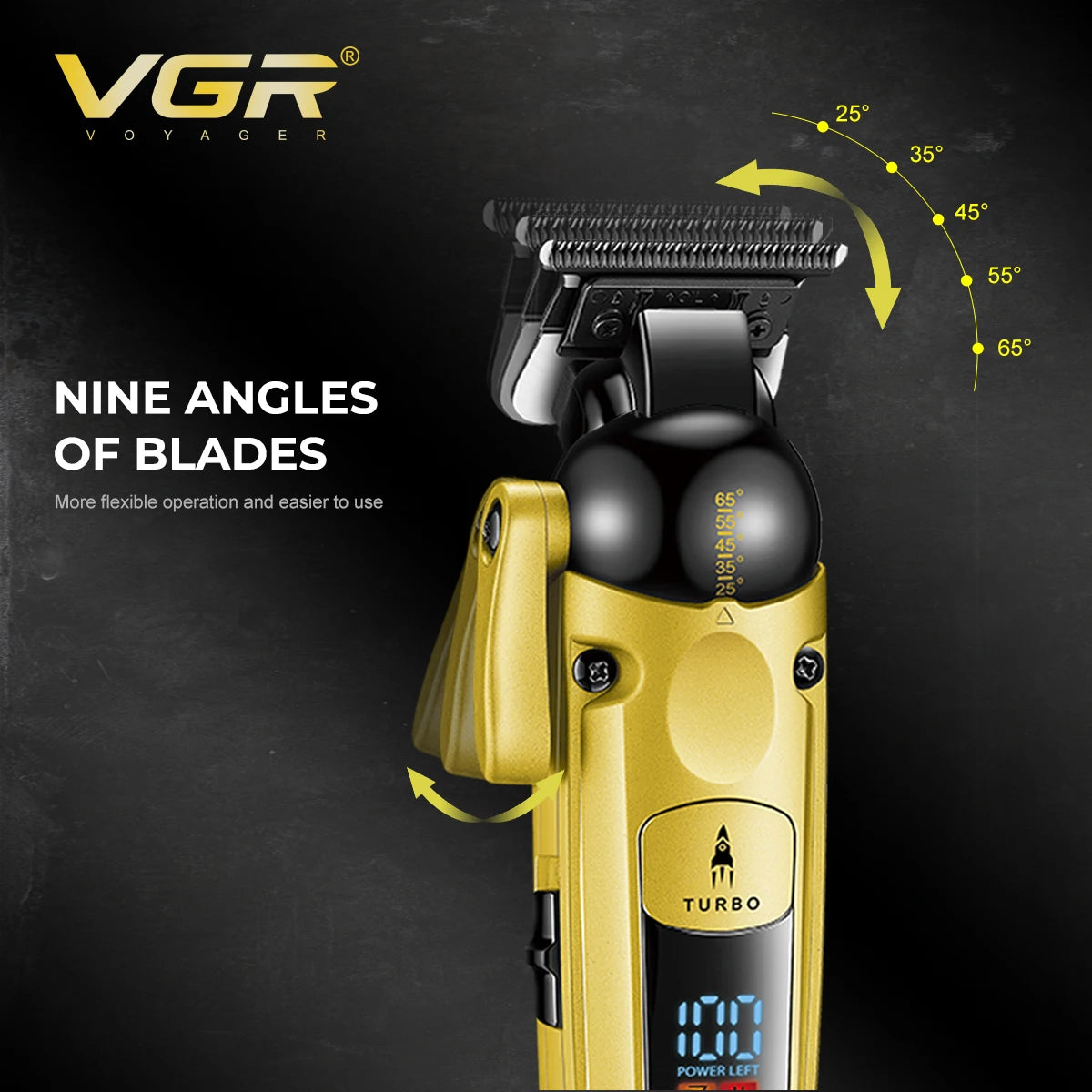 VGR Hair Trimmer Professional Hair Cutting Machine Cordless Hair Clipper Barber Adjustable Haircut LED Trimmer for Men V-274