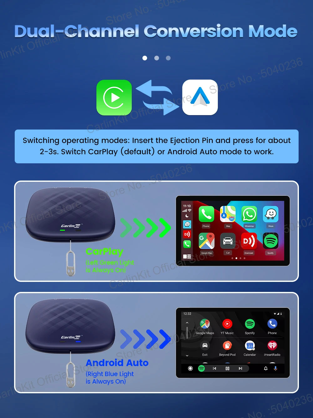 CarlinKit Android 13 QCM6125 Wireless CarPlay AI Box