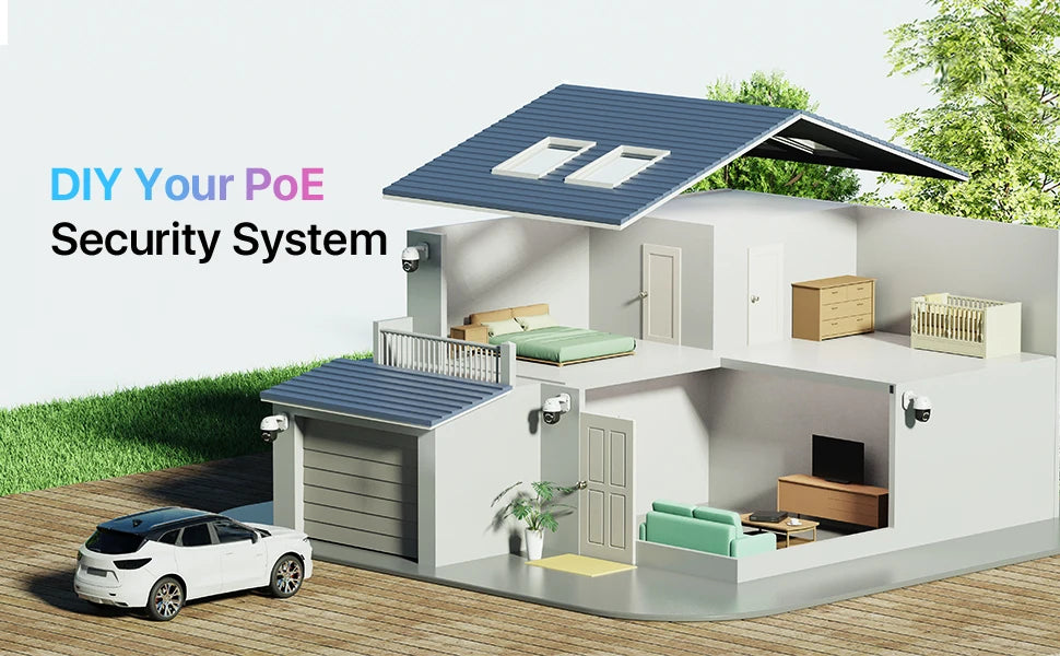 ZOSI 5MP PTZ PoE Security Camera System – 8CH 8MP NVR Kit with Two‑Way Audio | AI Face Detection