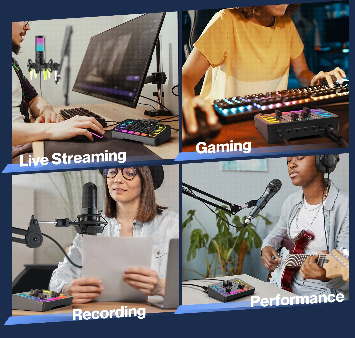 FIFINE AmpliGame SC3 USB Gaming Mixer – XLR Microphone Interface