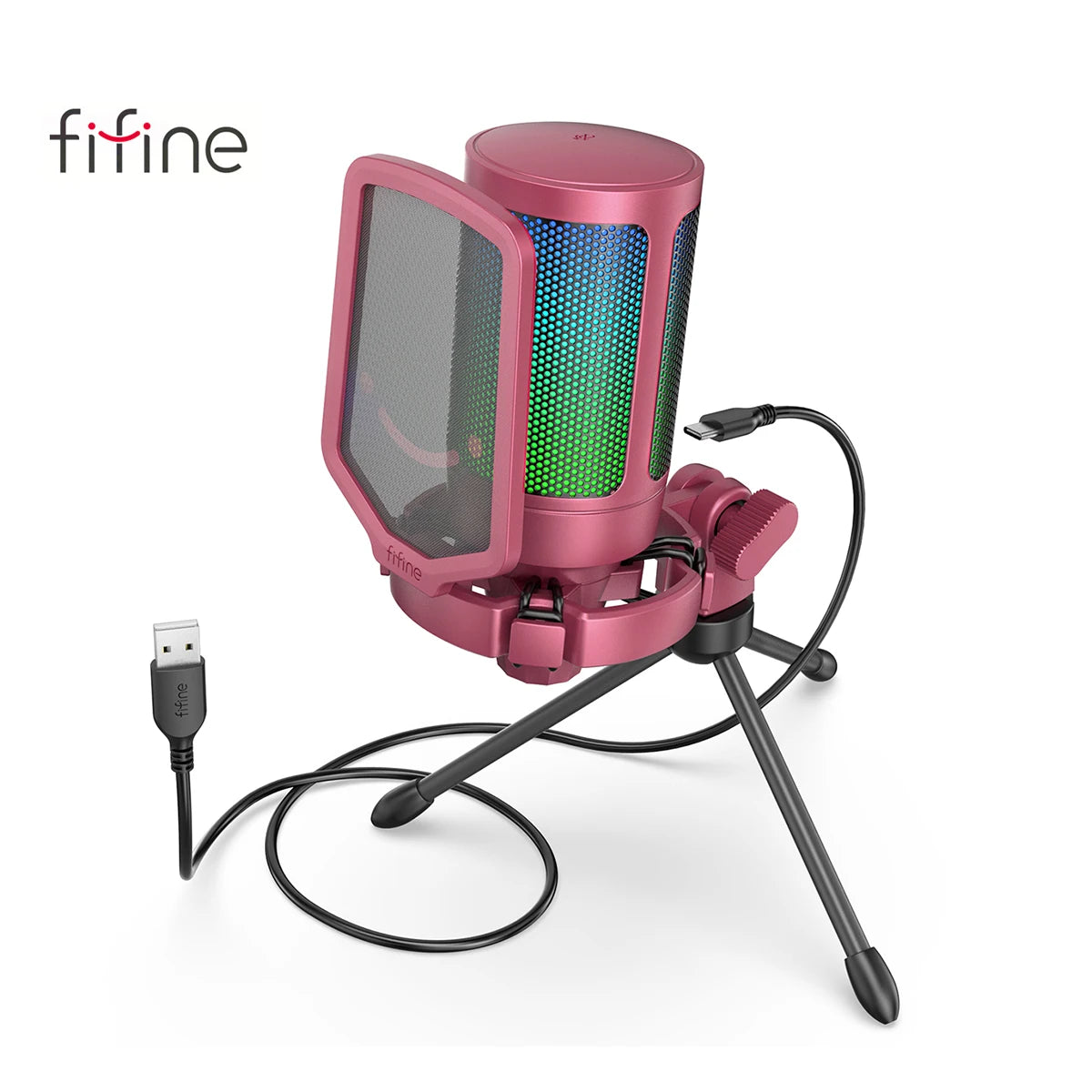 FIFINE A6V Ampligame RGB USB Gaming Microphone | Condenser Mic for PC - Limetastore
