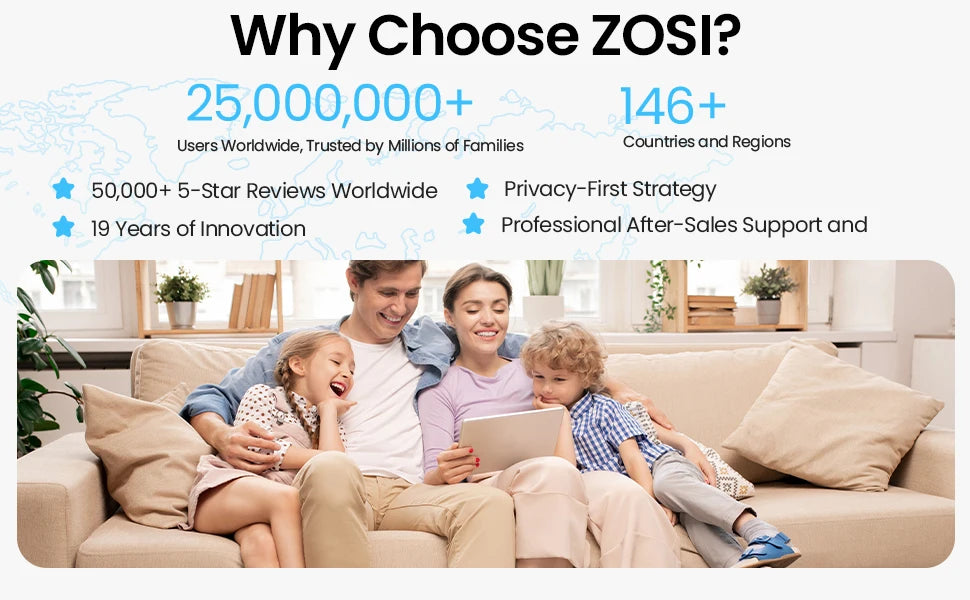 ZOSI 4MP 4G/WiFi Outdoor Battery Security Camera – Solar‑Powered 15000mAh Waterproof Smart Cam