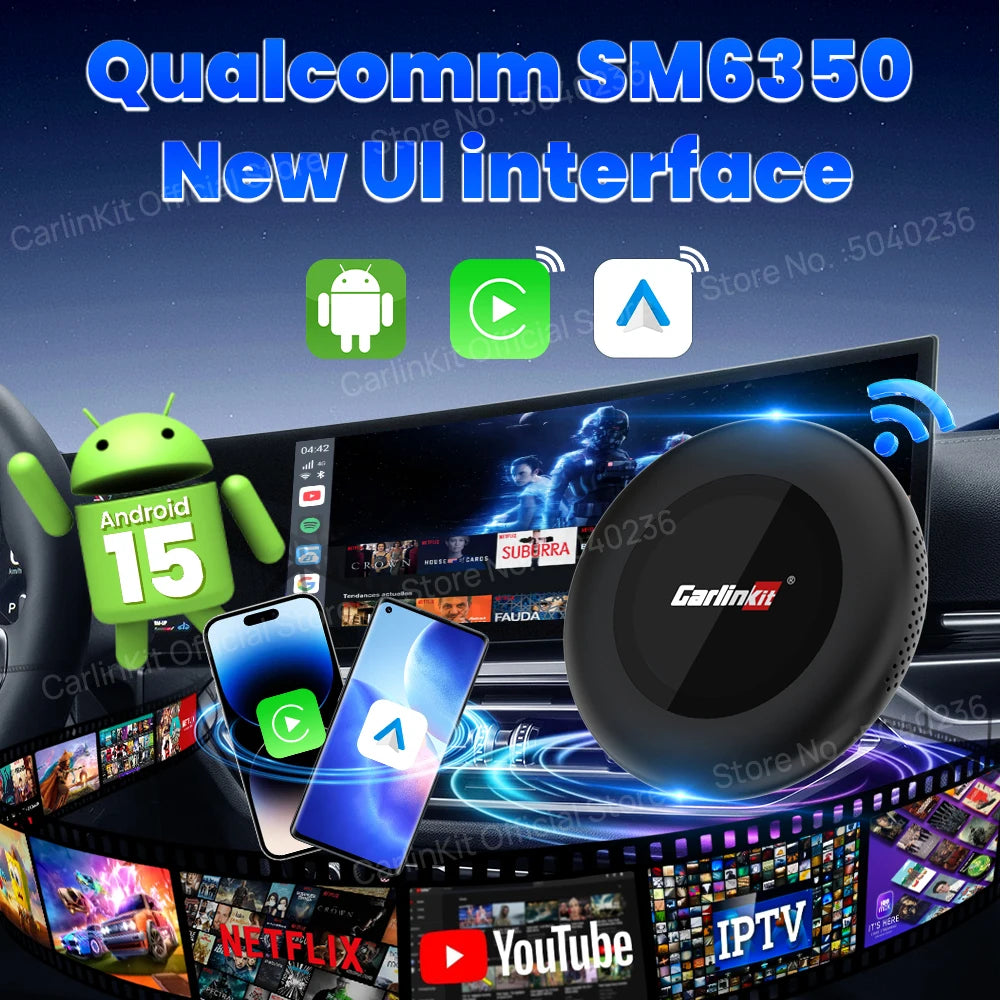 CarlinKit Tbox‑Ultra3 Android 15 5G LTE WiFi6 AI Box