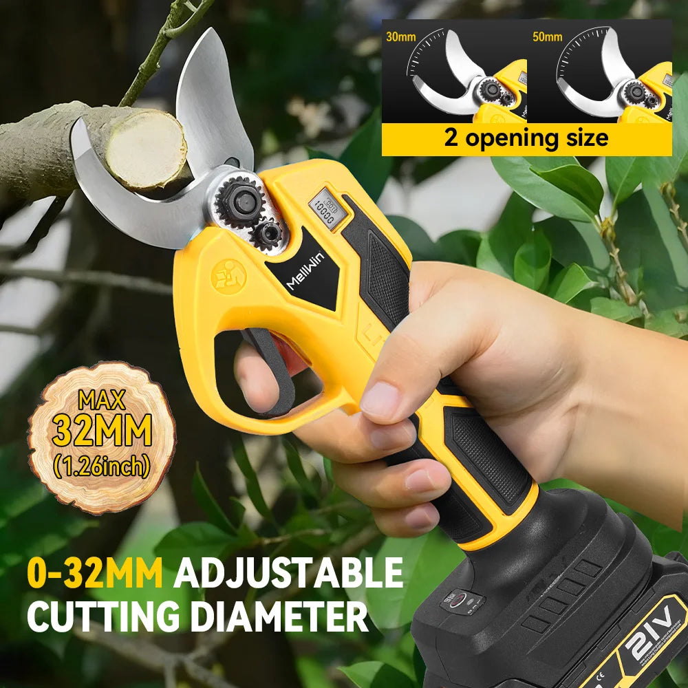 MELLWIN Brushless 4IN1 Telescoping Pole 8 Inch Chainsaw & 32MM Pruning Shears Set Garden Pruning Tool For Makita 18V Battery Pin - Limetastore