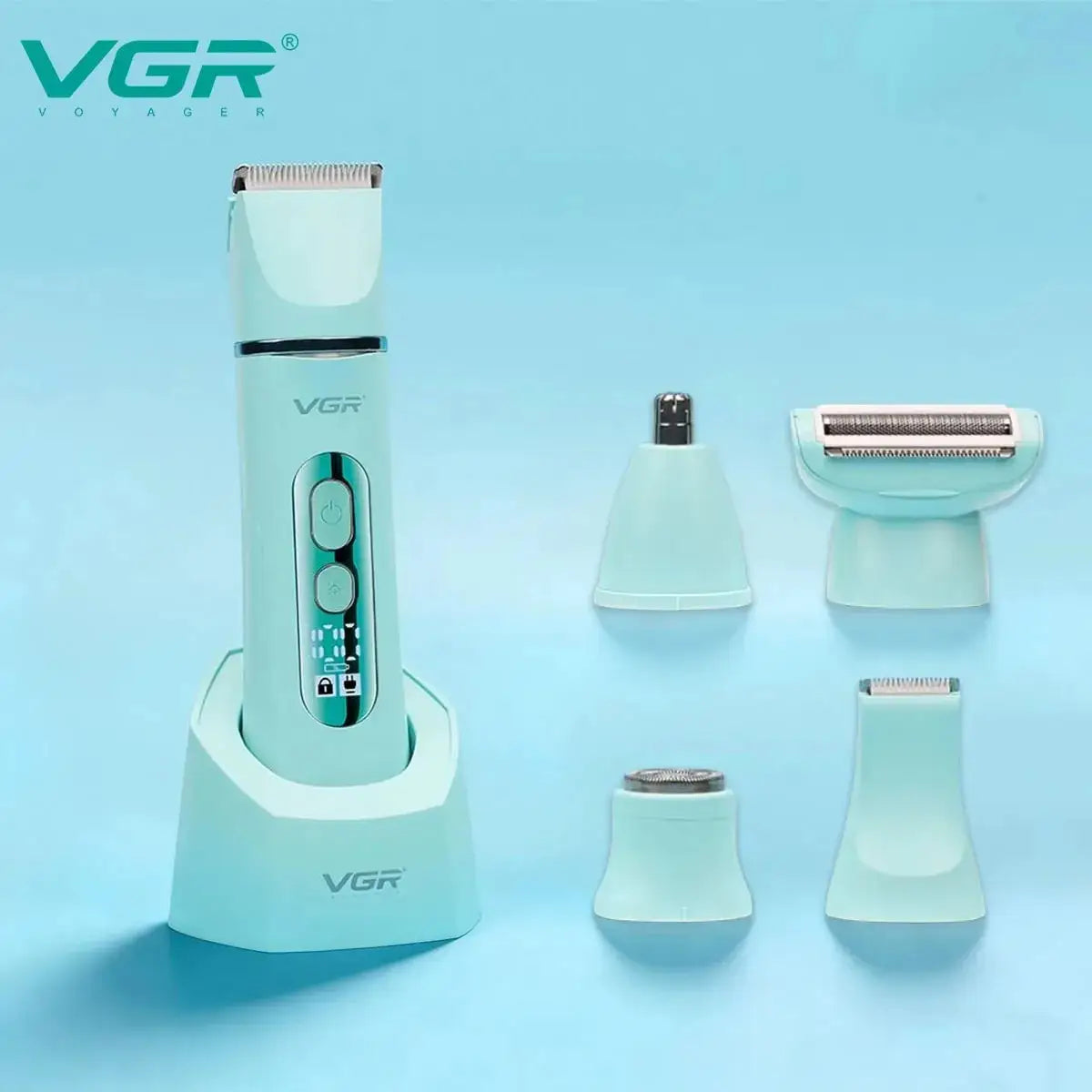 VGR Hair Remover Professional Hair Trimmer Electric Shaver Bikini Leg Body Waterproof IPX7 Nose Trimmer Epilator for Women V-763