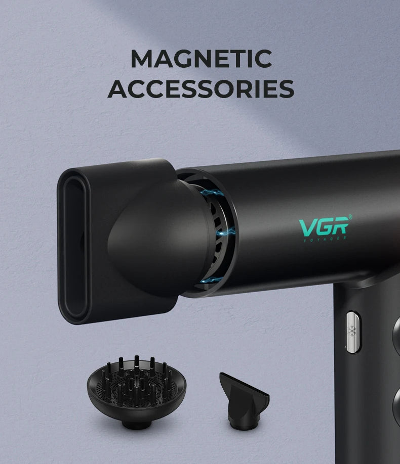 VGR Hair Dryer Professional Hot and Cold Adjustment 110000 RPM Hair Dryer Machine Powerful Hair Salon for Household Use V-401
