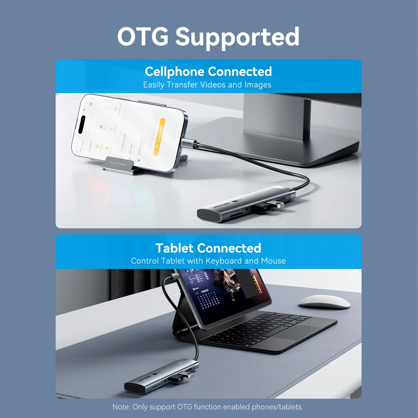 Vention USB‑C 7‑in‑1 Hub | 4K60Hz HDMI, USB 3.0, SD/TF, PD 100W Docking Station