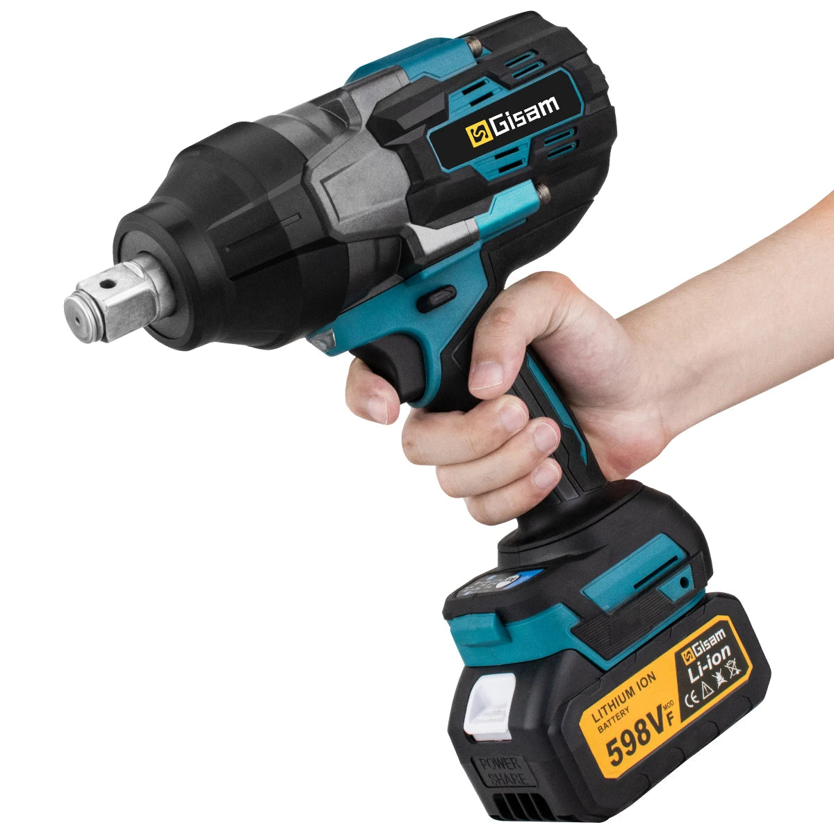GISAM 3100N.M Brushless Electric Impact Wrench 3/4 Inch Cordless Torque Wrench Screwdriver Power Tool For Makita 18V Battery Pin
