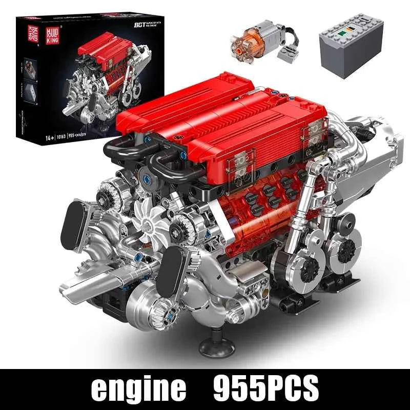 Mould King 10163 Motorized BGT Supercar W16 Engine Building Set - Limetastore