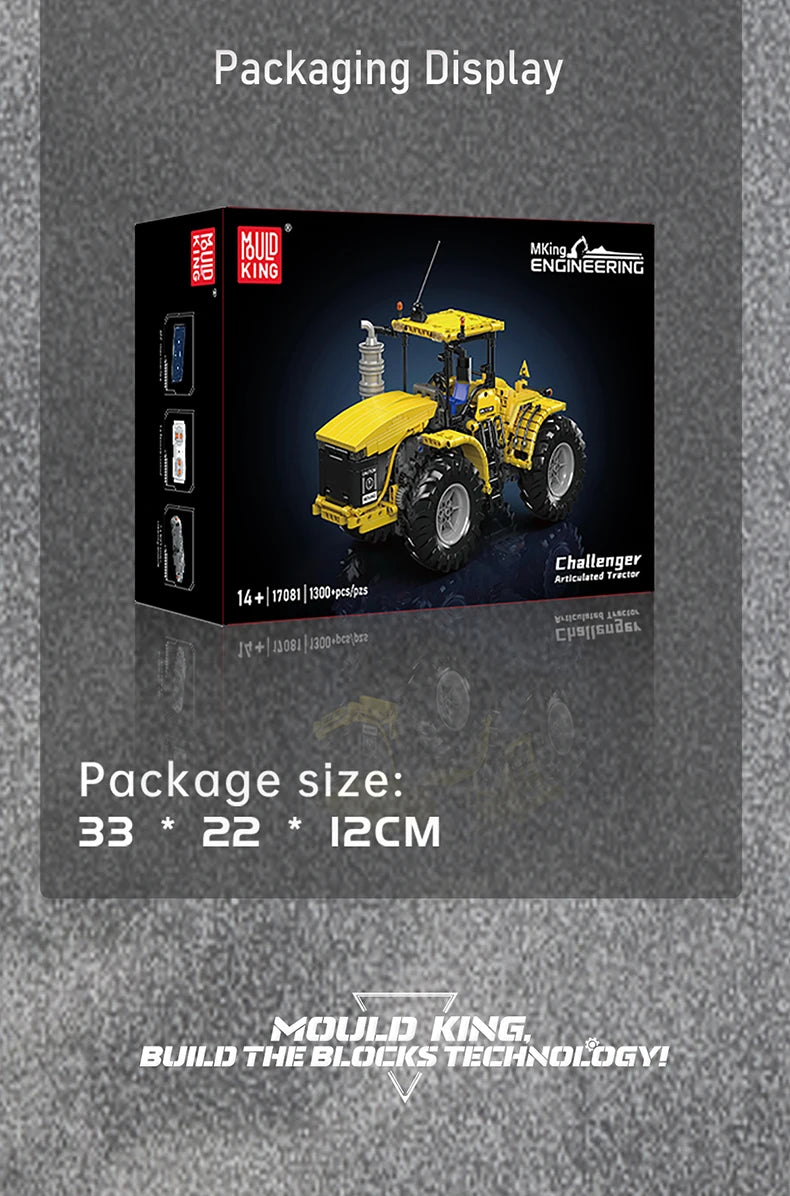 Mould King 17081/17082 RC Challenger Articulated Tractor | Motorized Technical Engineering Truck Building Set - Limetastore