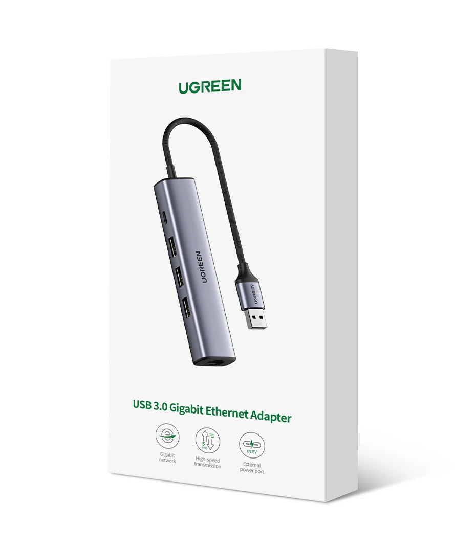 UGREEN USB Ethernet Adapter 1000/100Mbps USB 3.0 HUB RJ45 LAN