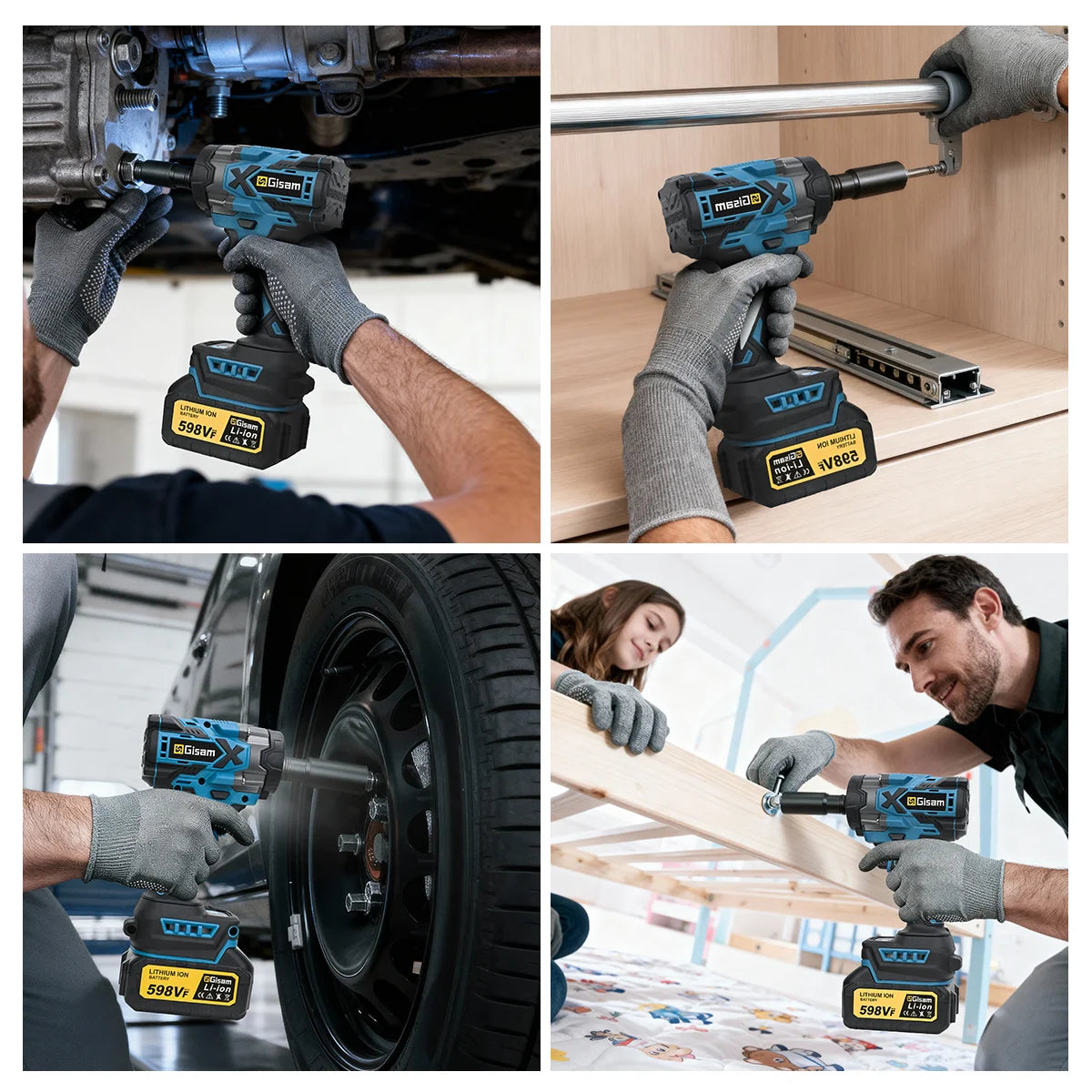 Gisam 900N.m Brushless Impact Wrench 1/2"