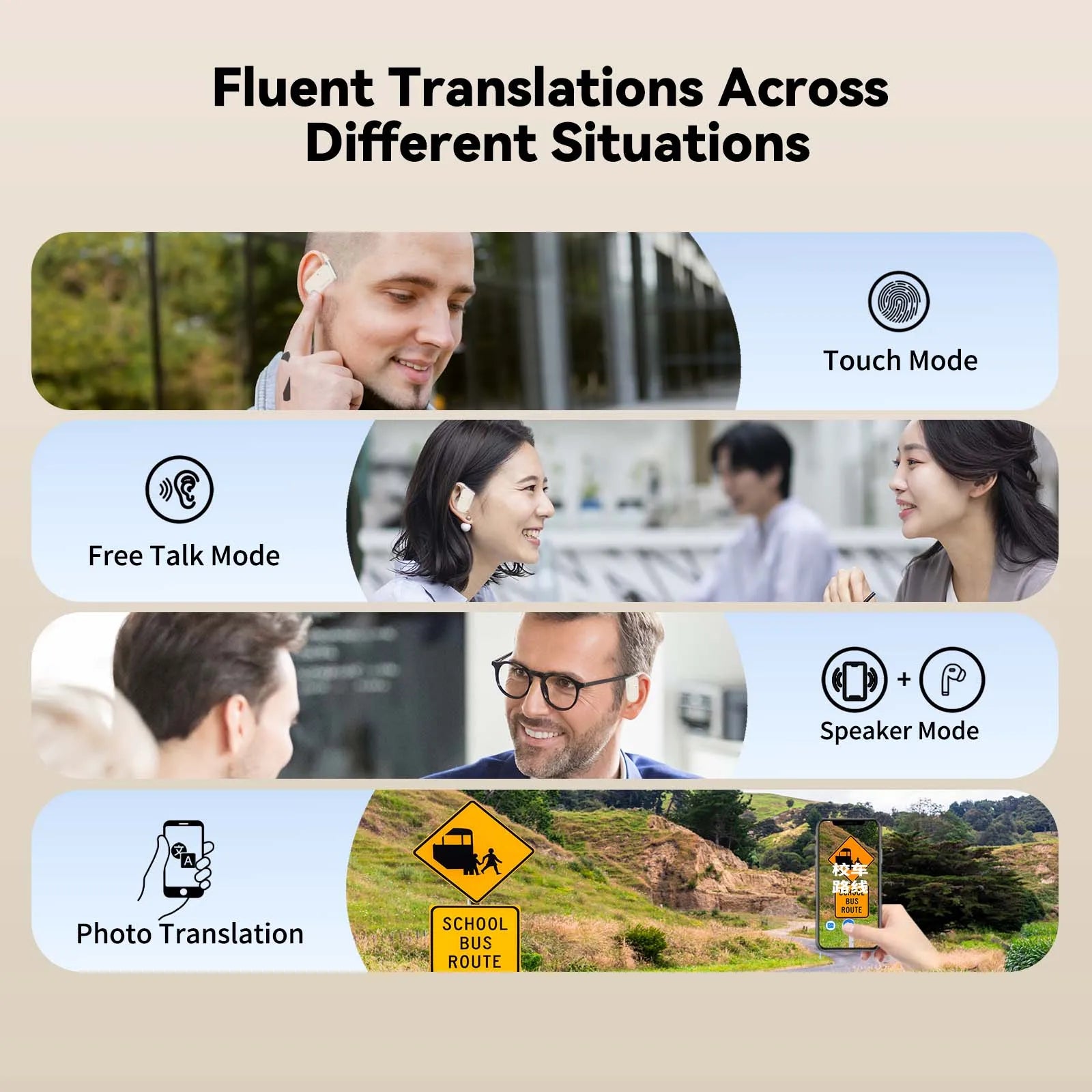 Wooask M9 Translator Earbuds 98% Accuracy 0.5s Response 144 Languages