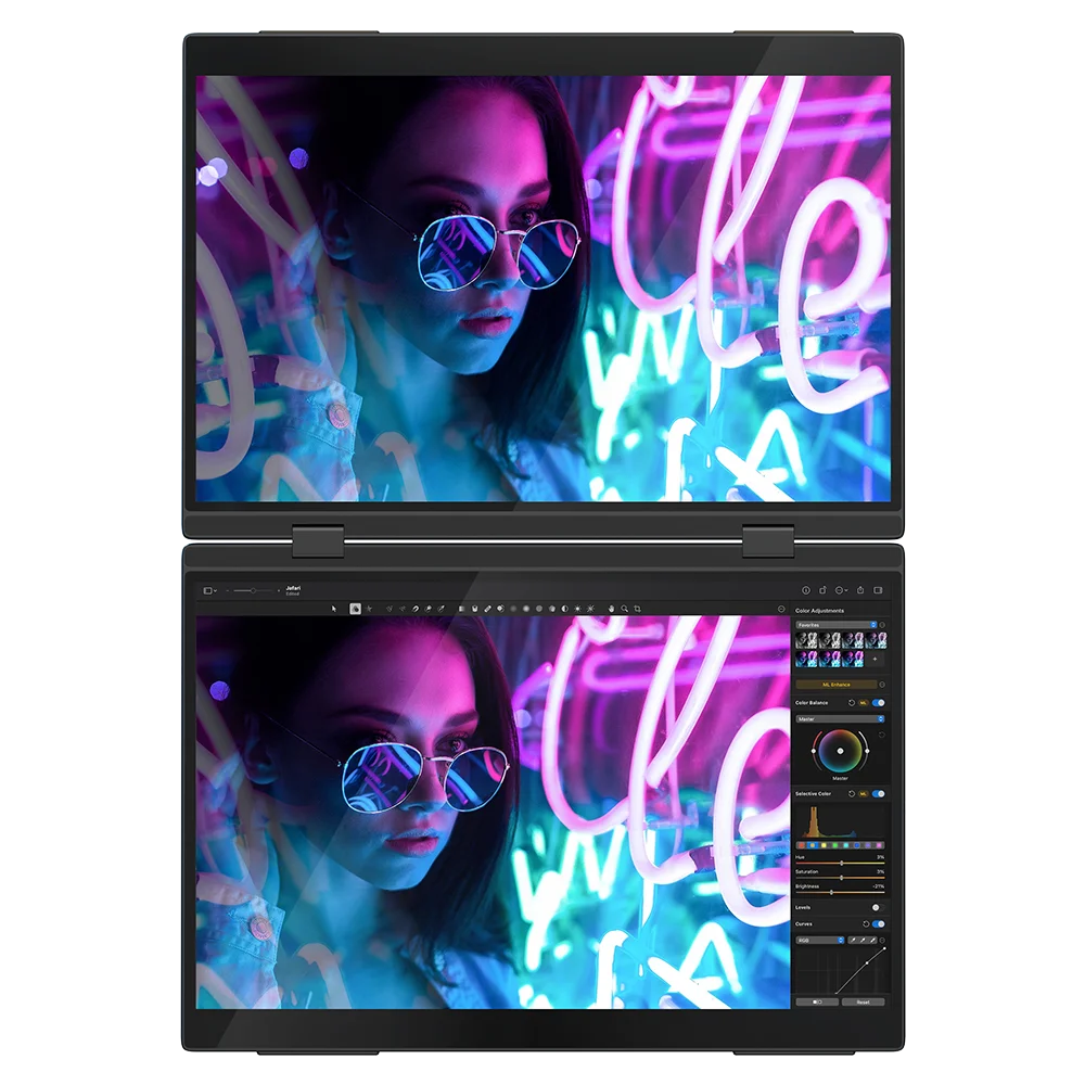 UPERFECT Delta Pro Touch 16" 2.5K 1600P Dual Touch Monitor with Touch Pen - Foldable Travel Display for Laptop, PC, Mac, and Windows via USB-C and HDMI - Limetastore